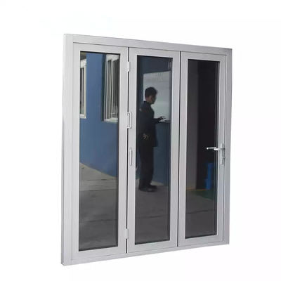 خارجيّ بلاستيكيّ قابل للطيّ باب UPVC إطار زجاجيّ أكورديون تصميم Bifold