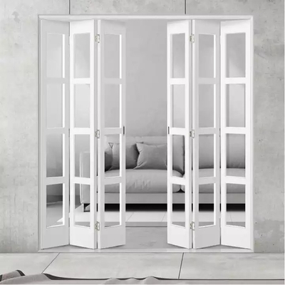 خارجيّ بلاستيكيّ قابل للطيّ باب UPVC إطار زجاجيّ أكورديون تصميم Bifold