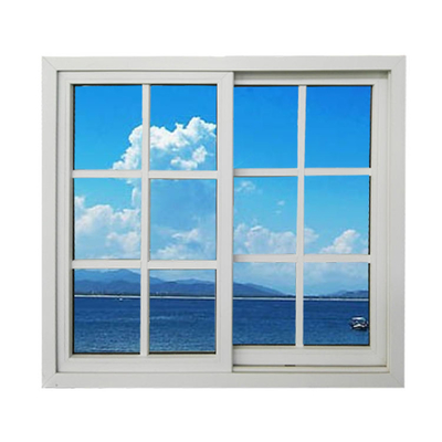 شقة جديدة مخصصة upvc انزلاق النوافذ أحدث تصميم شواء