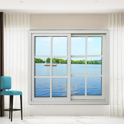 شقة جديدة مخصصة upvc انزلاق النوافذ أحدث تصميم شواء