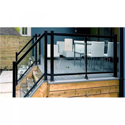 درابزين الشرفة الألومنيوم والزجاج حسب الطلب في الهواء الطلق تصاميم درج درابزين