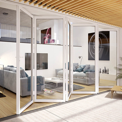 البلاستيك الخارجي UPVC / Pvc زجاج انزلاق الباب للطي صامد للريح