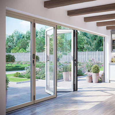 البلاستيك الخارجي UPVC / Pvc زجاج انزلاق الباب للطي صامد للريح