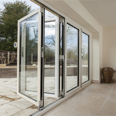 البلاستيك الخارجي UPVC / Pvc زجاج انزلاق الباب للطي صامد للريح