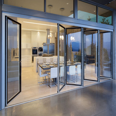 البلاستيك الخارجي UPVC / Pvc زجاج انزلاق الباب للطي صامد للريح