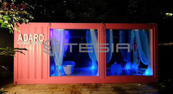 Tesia Industry Custom Prefab Modular 20FT 40FT Container House Luminous Swimming Pool