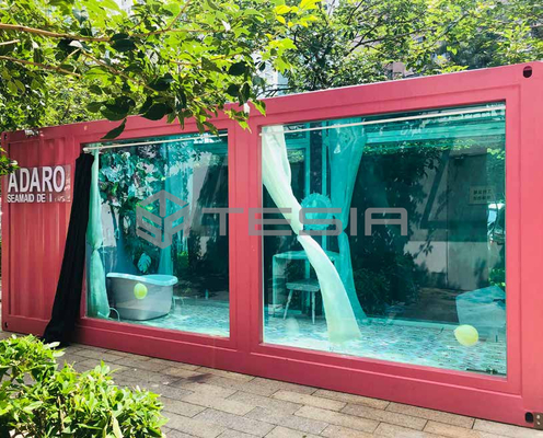 Tesia Industry Custom Prefab Modular 20FT 40FT Container House Luminous Swimming Pool