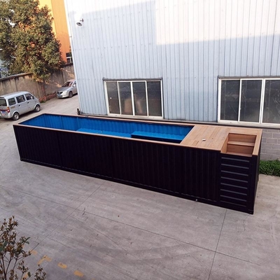 40FT Prefab حسب الطلب بحجم ولون حوض سباحة بمواد فولاذية مع نظام كهربائي ونفخ