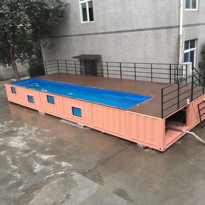 40FT Prefab حسب الطلب بحجم ولون حوض سباحة بمواد فولاذية مع نظام كهربائي ونفخ