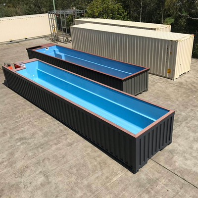 40FT Prefab حسب الطلب بحجم ولون حوض سباحة بمواد فولاذية مع نظام كهربائي ونفخ
