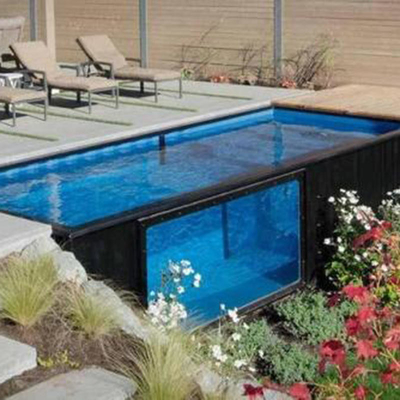 إطار هيكل فولاذي خارجي 20FT 40FT حوض سباحة حاويات مصنوع مسبقًا
