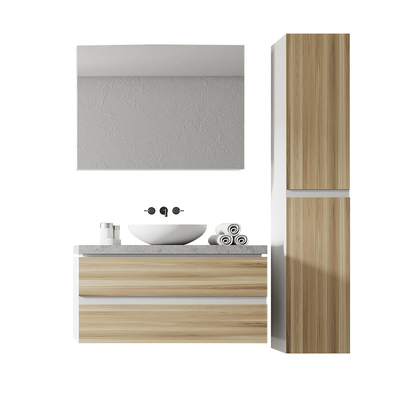 MDF PVC مخصص خزائن الحمام الحائط الفضاء توفير ماكياج الغرور