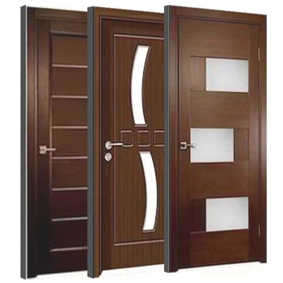 باب خشبي مقاوم للحريق MDF HDF ABS PVC WPC باب دخول خشب الماهوجني