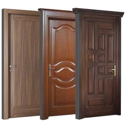 باب خشبي مقاوم للحريق MDF HDF ABS PVC WPC باب دخول خشب الماهوجني