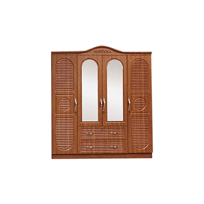PVC الملمس متعدد الألوان MDF Board Closet 2 3 4 Door Cupboard with Mirror