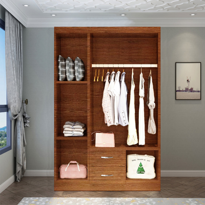 PVC الملمس متعدد الألوان MDF Board Closet 2 3 4 Door Cupboard with Mirror
