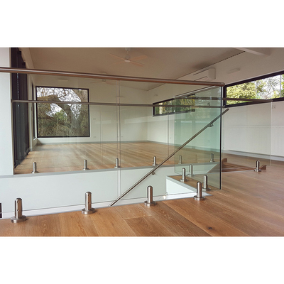 درابزين درابزين درابزين زجاجي داخلي بدون إطار علوي من HandRail على السلالم