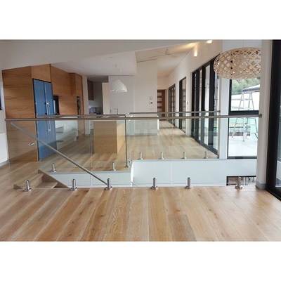 درابزين درابزين درابزين زجاجي داخلي بدون إطار علوي من HandRail على السلالم