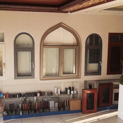 نوافذ ألمنيوم مقوسة مع شواية